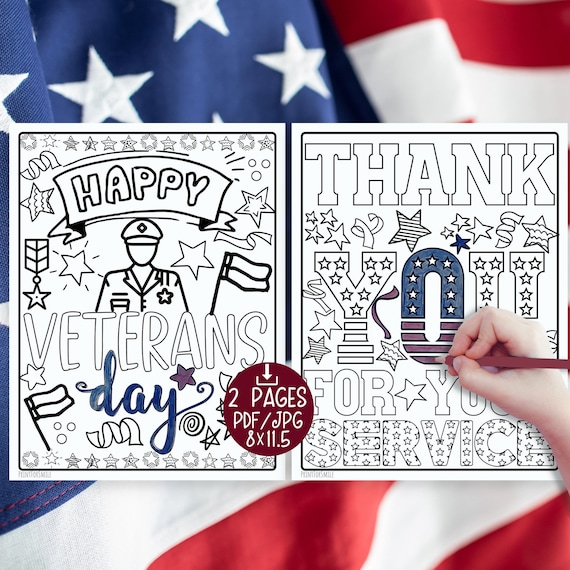 Veterans day coloring page printable
