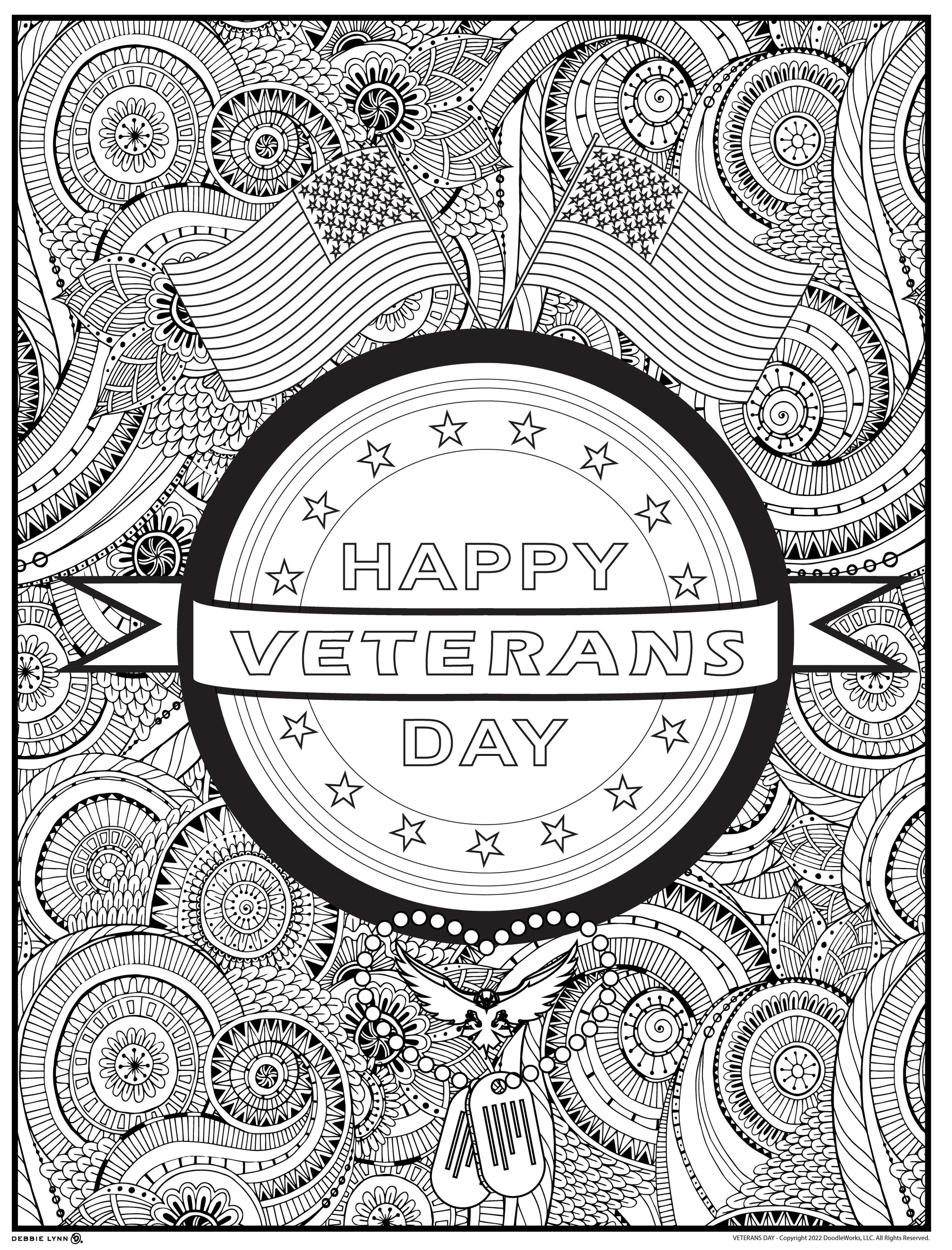 Veterans day personalized giant coloring poster x â debbie lynn