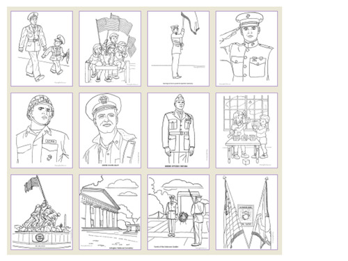 Momme match â free printable veterans day coloring pages
