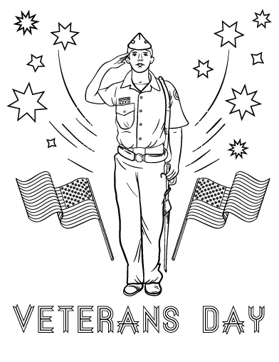 Free veterans day coloring page