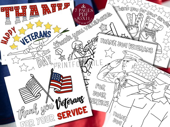 Veterans day coloring printable pages