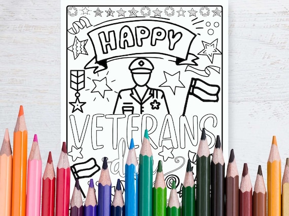 Veterans day coloring page printable download now