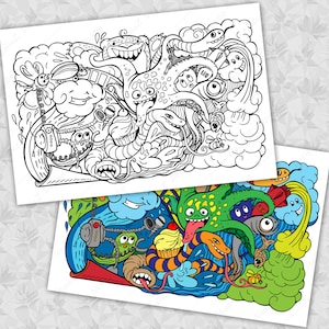 Doodle colouring pages