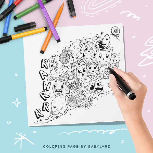 Doodle coloring page