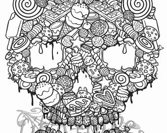 Coloring book halloween fun grayscale coloring pages for adults instant download printable pdf a coloring pages