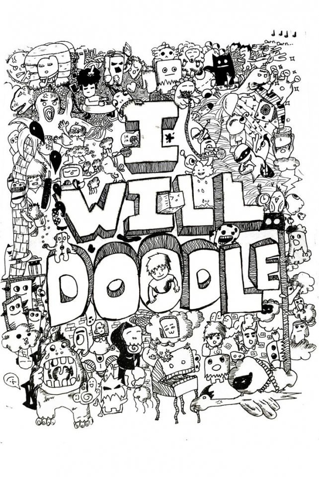 Get this free printable doodle art advanced coloring pages cf