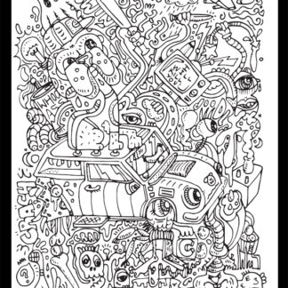 Doggy driving colouring sheet â the doodle monkey