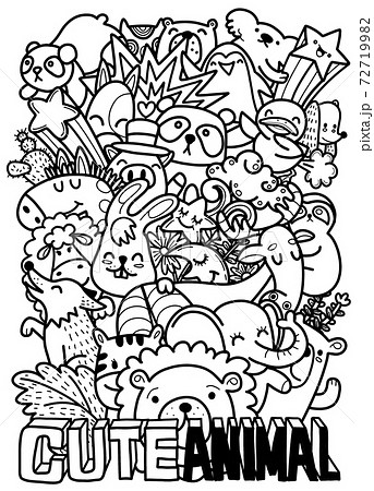 Cute hand drawn doodles vector cartoon set of