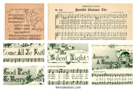 Vintage christmas sheet music to print