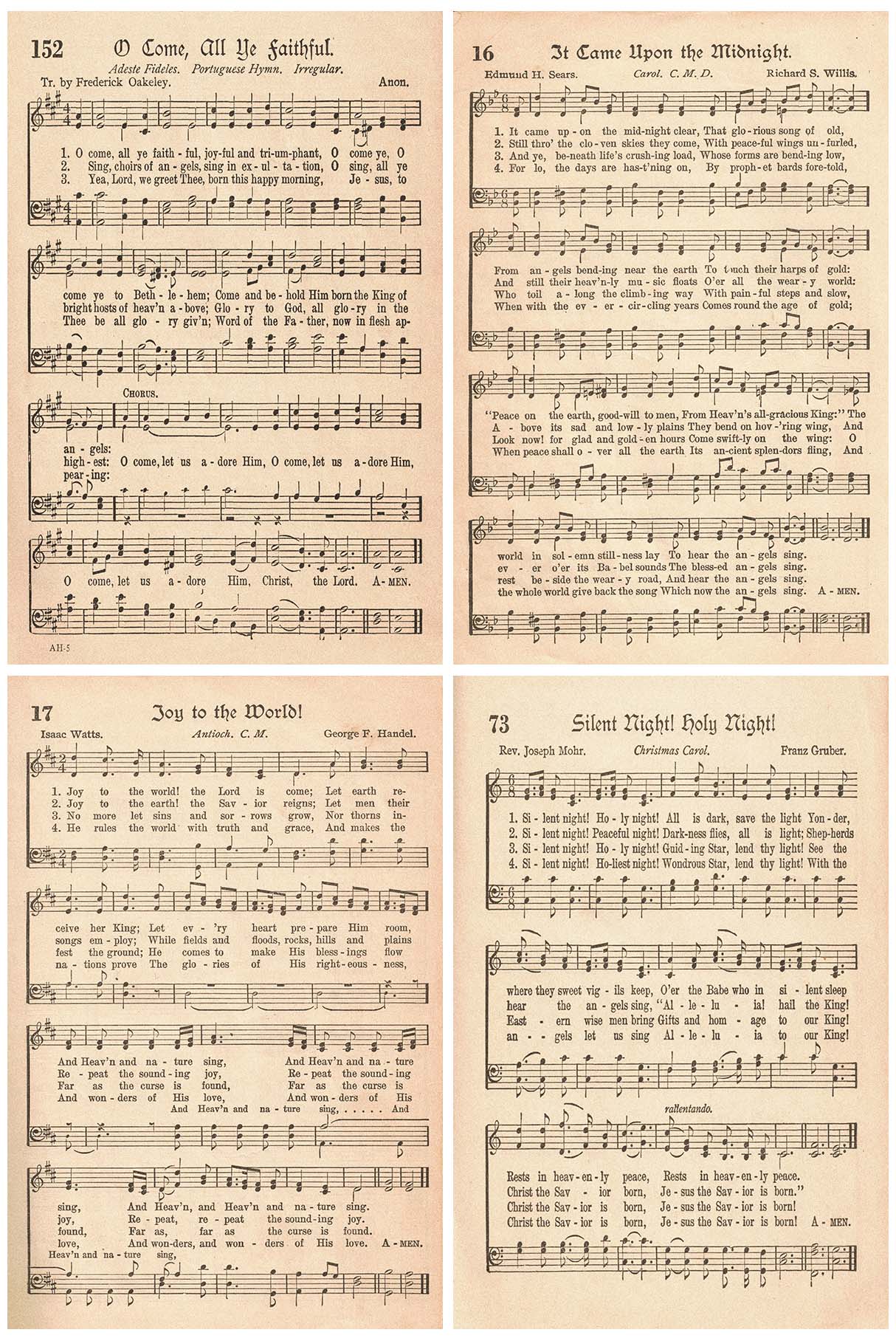 Free printable vintage christmas sheet music hymns