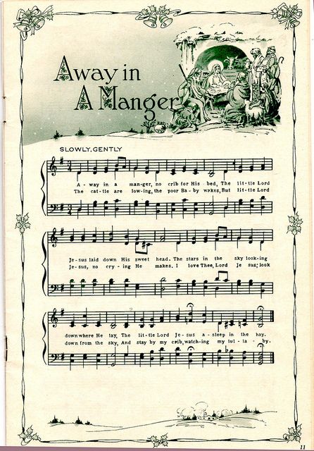 Away in a manger christmas sheet music christmas music vintage christmas