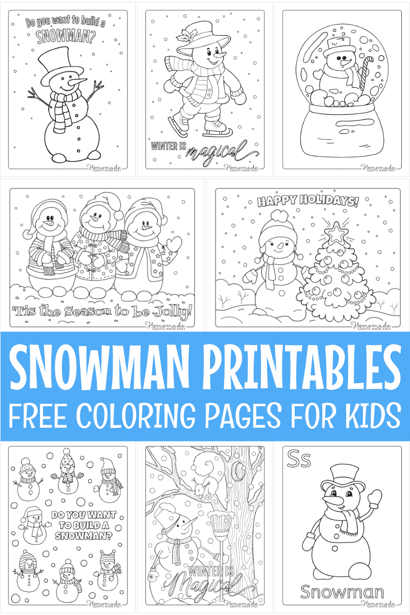 Best snowman coloring pages for kids adults