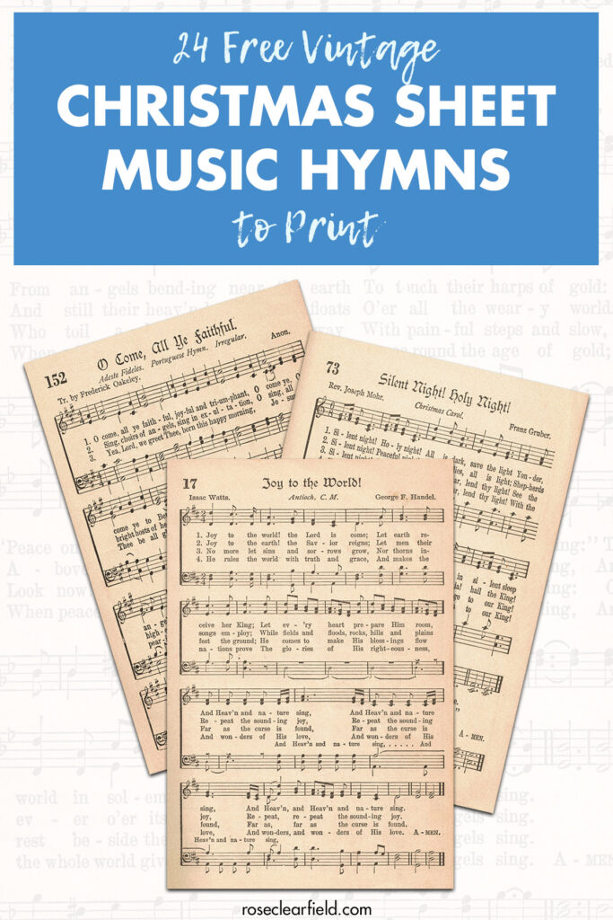 Free printable vintage christmas sheet music hymns