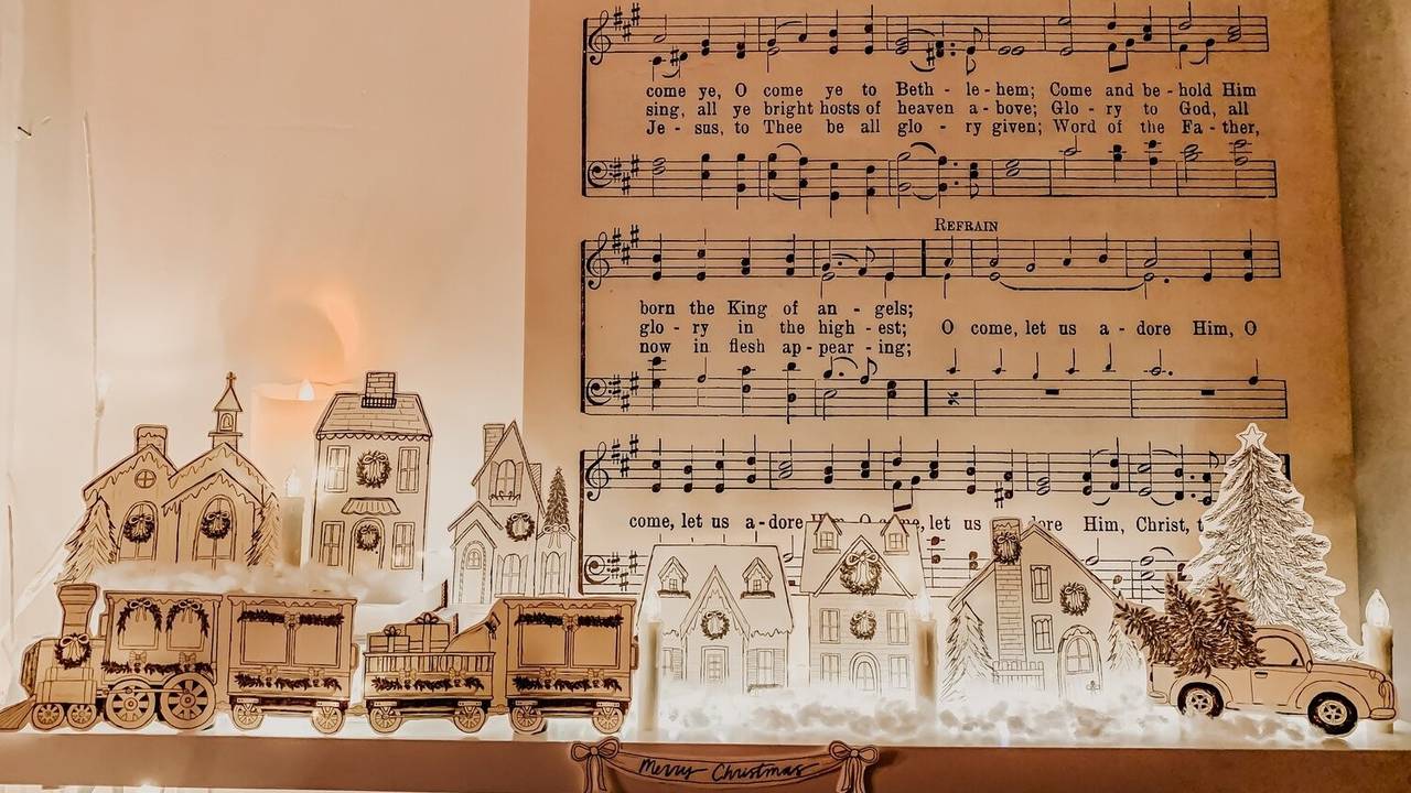 Decorating for christmas with a printable christmas village