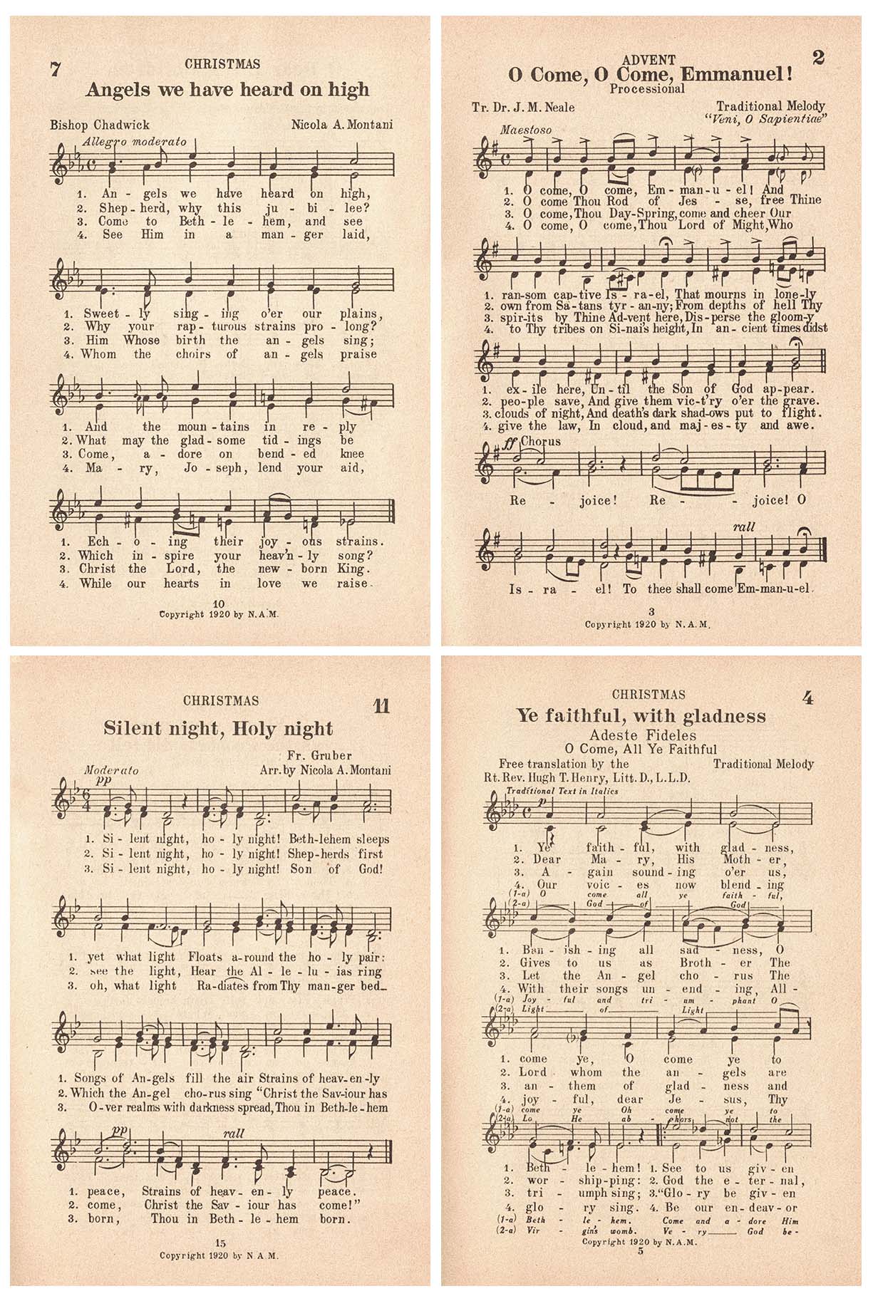 Free printable vintage christmas sheet music hymns