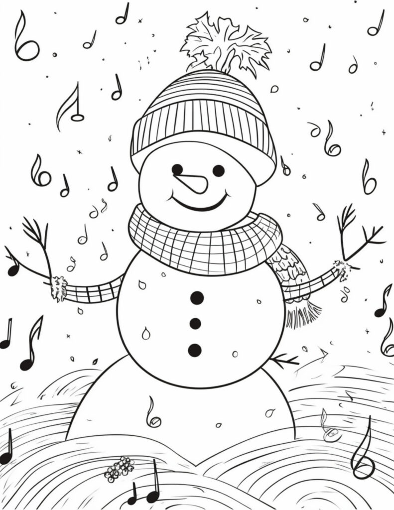 Music christmas coloring pages