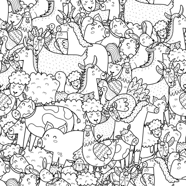 Thousand coloring pages adults farm royalty