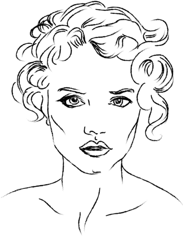 Womans face coloring page free printable coloring pages