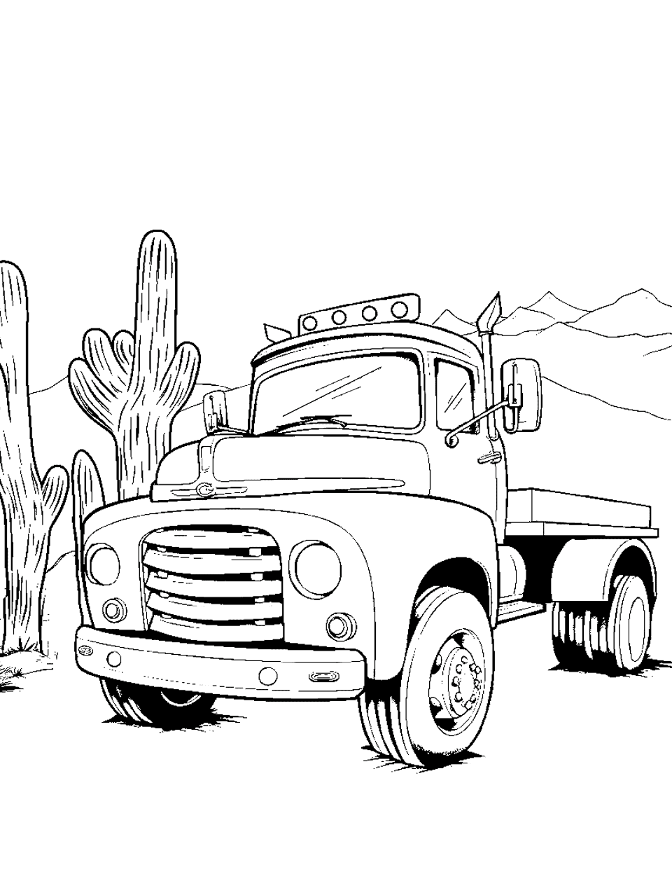 Truck coloring pages free printable sheets