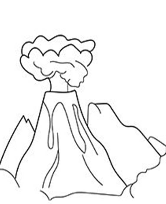 Free easy to print volcano coloring pages