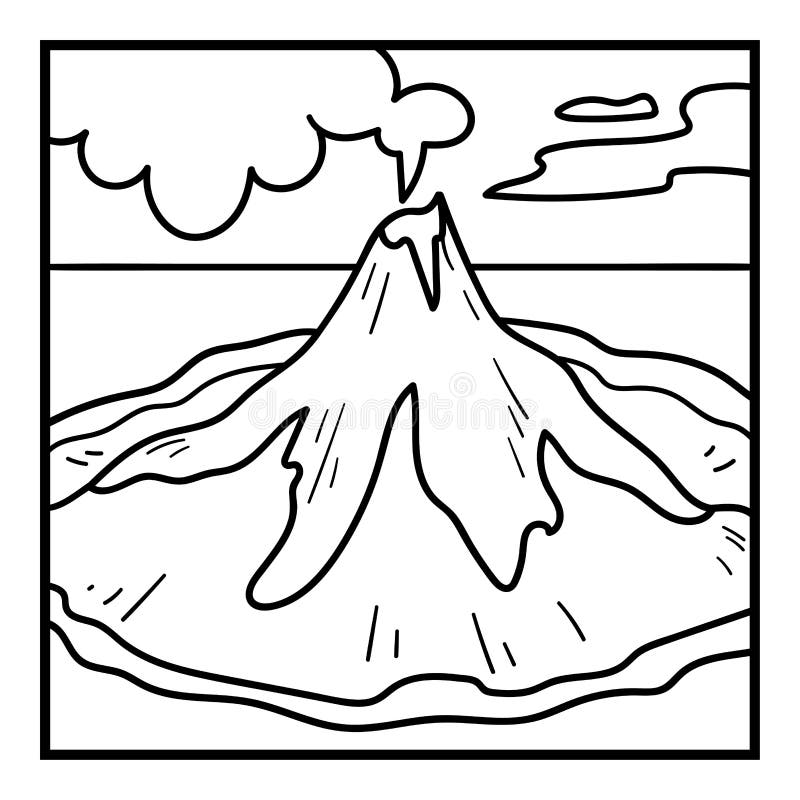 Coloring page volcano stock illustrations â coloring page volcano stock illustrations vectors clipart