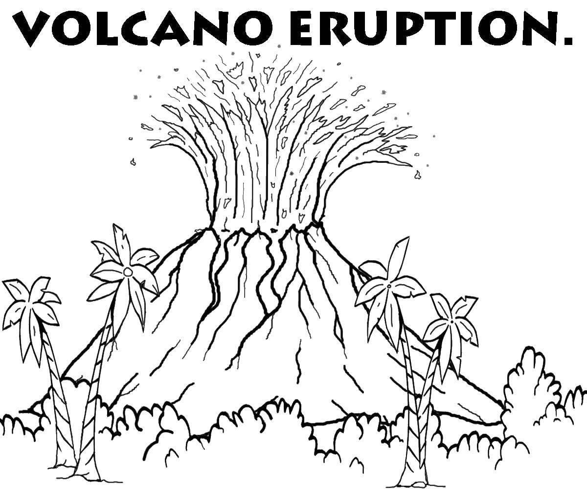 Online coloring pages volcano coloring volcano eption volcano