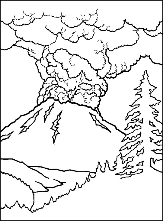 Free printable volcano coloring pages for kids