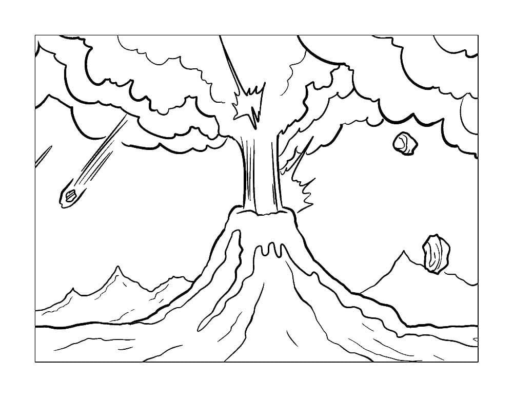 Volcano coloring pages images free printable