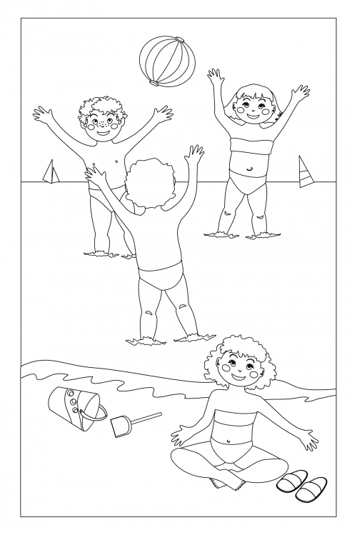 Summer coloring pages â volleyball