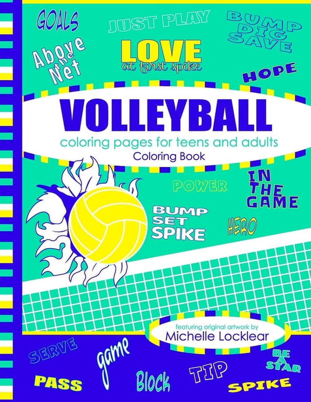 Volleyball coloring pages for teens and adults coloring book