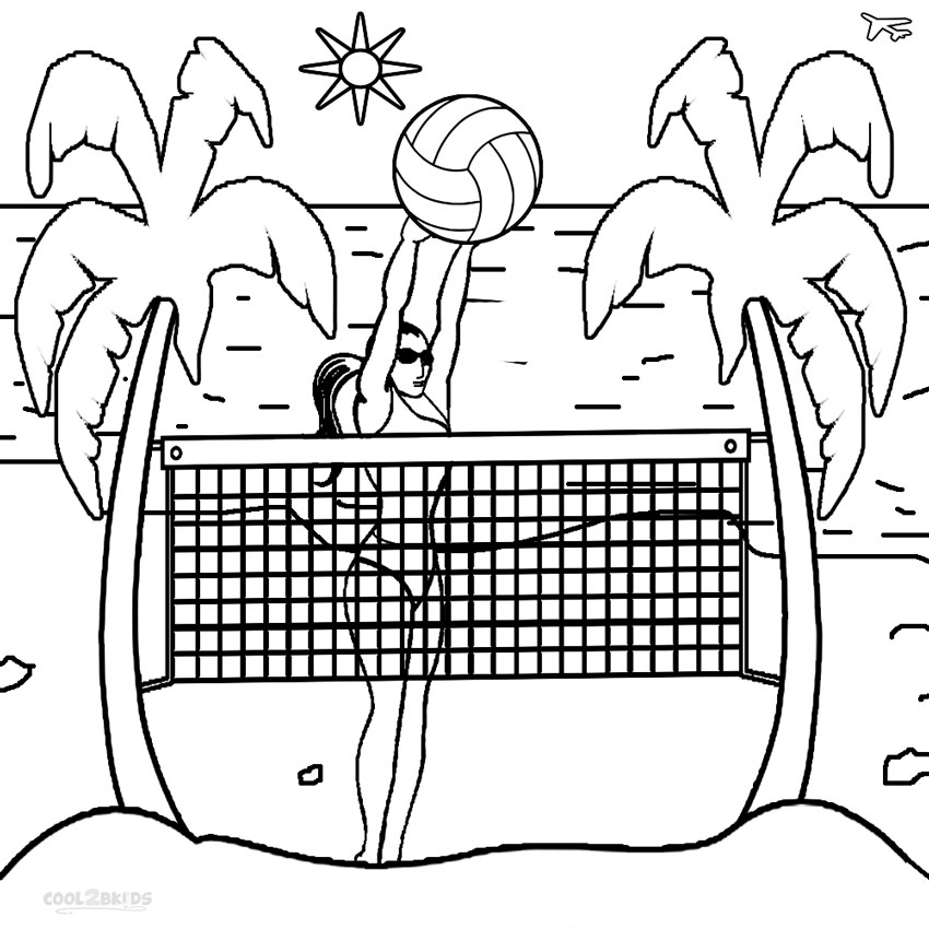 Printable volleyball coloring pages for kids