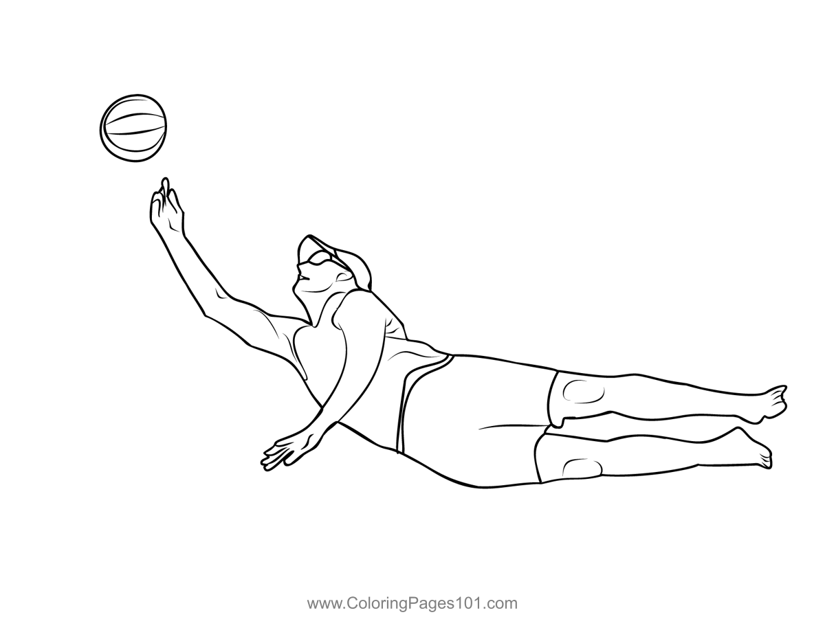 Volleyball coloring page for kids