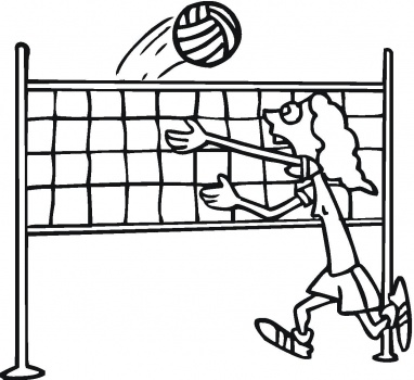 Play volleyball clipart black and white