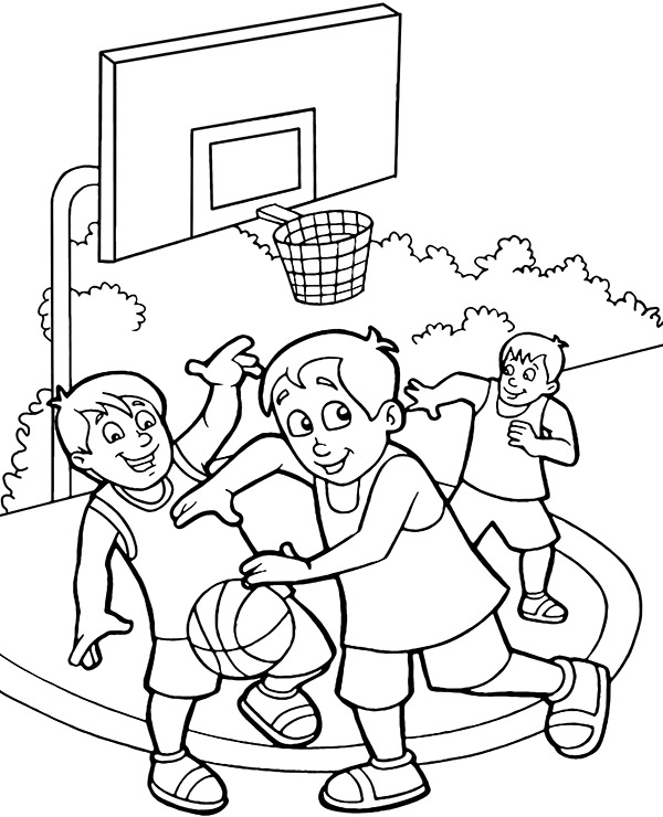 Printable basketball coloring pages