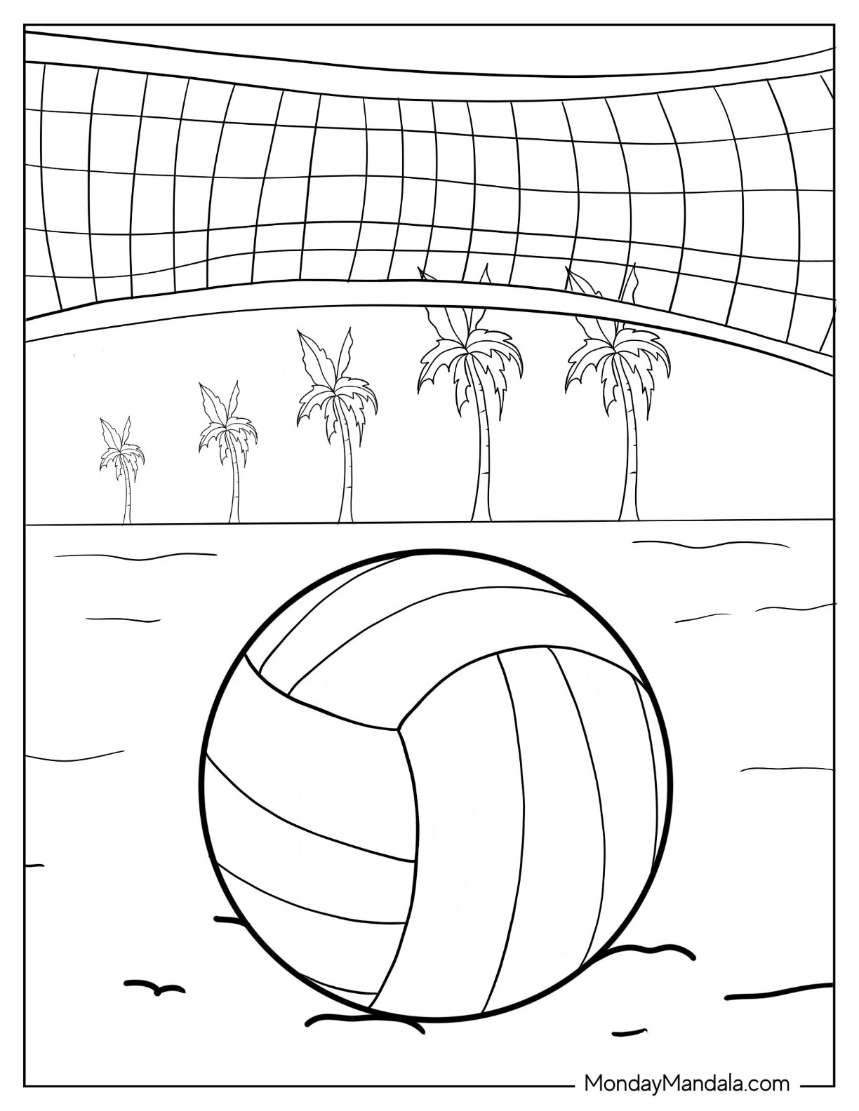 Volleyball coloring pages free pdf printables