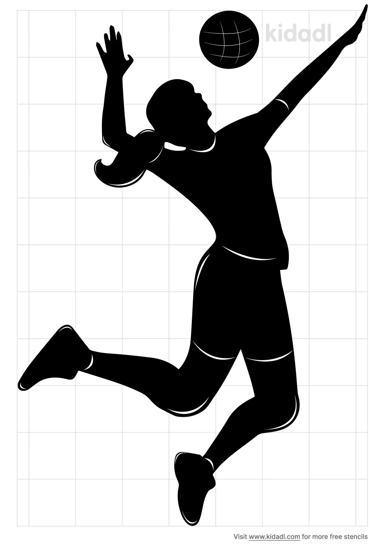 Free volleyball girl stencil stencil printables