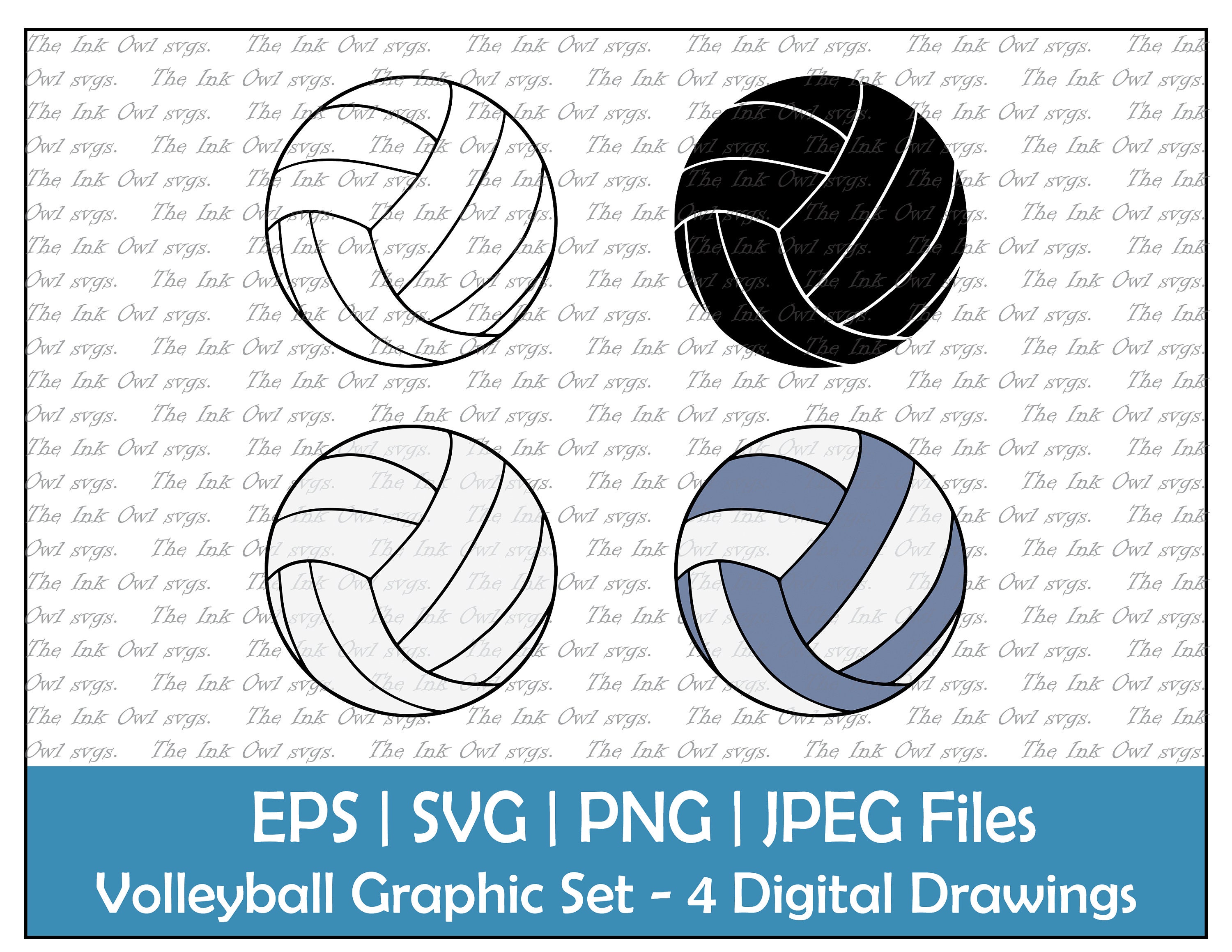 Volleyball vector clipart outline silhouette stamp color illustrations sublimation sports digital sticker png jpg svg eps