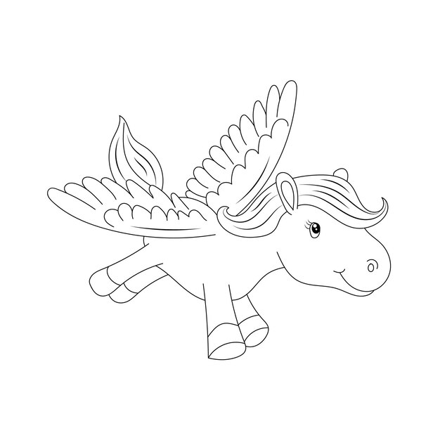 Premium vector unicorn kids coloring page vector blank printable design for children