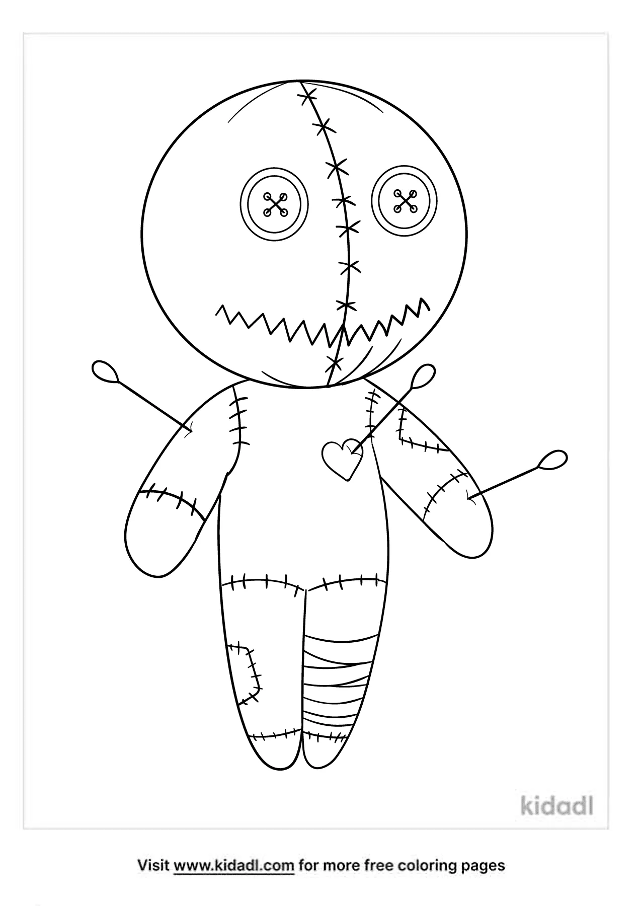 Free voodoo doll pattern coloring page coloring page printables