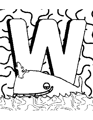 Letter w coloring page