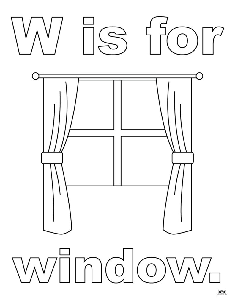 Letter w coloring pages