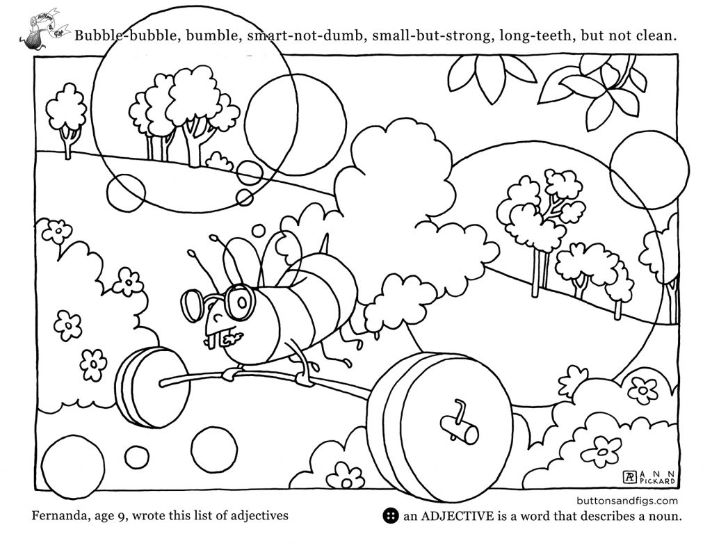 Coloring activity pages buttons figs