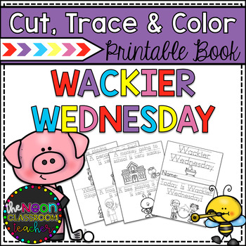 Wackier wednesday cut trace and color printable book tpt