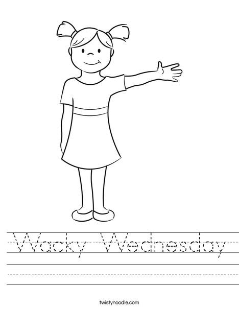 Wacky wednesday worksheet coloring pages for girls coloring pages coloring pages for boys