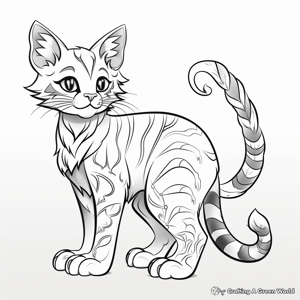 Detailed cat coloring pages