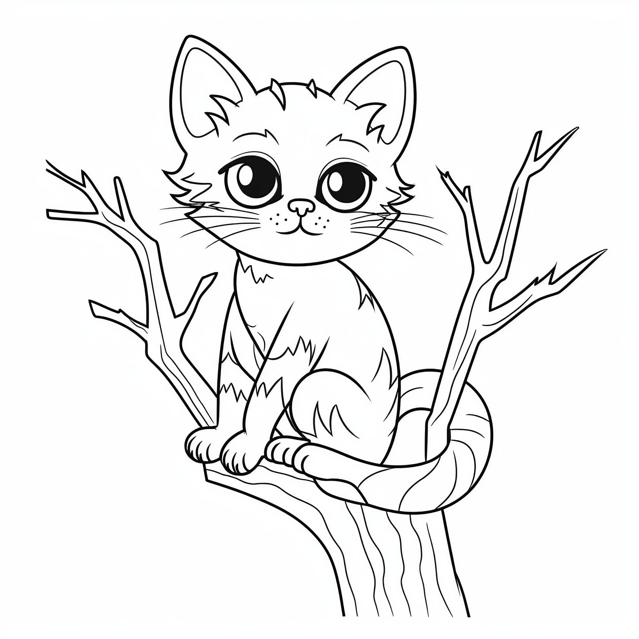 Cat coloring pages for free printable