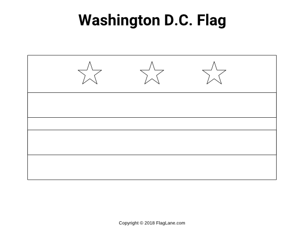 Free washington dc flag coloring page