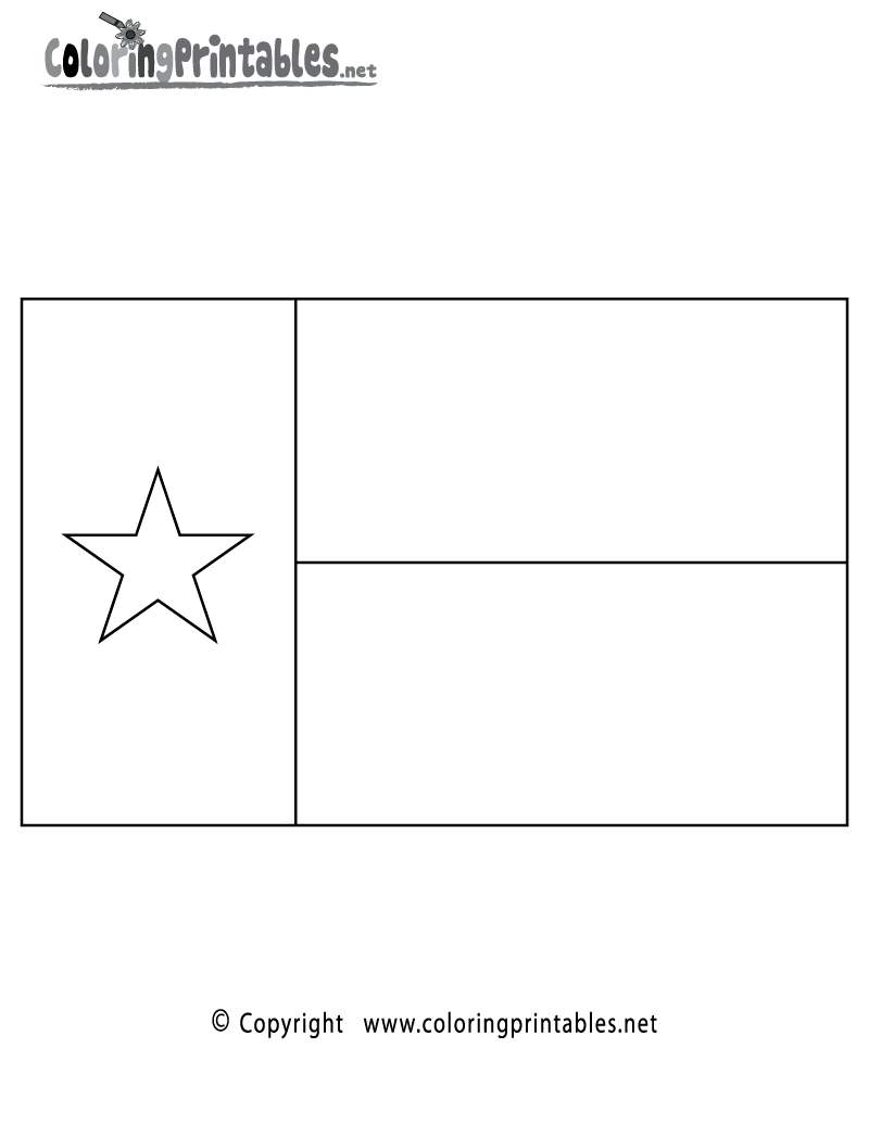 Texas flag coloring page