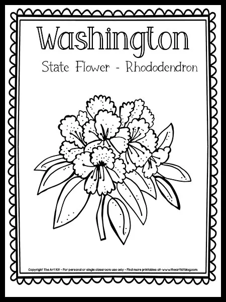 Washington state flower coloring page â rhododendron free printable â the art kit