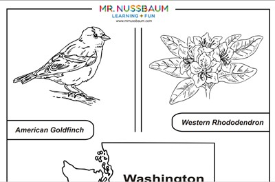 Washington statehood united states postage stamp coloring page